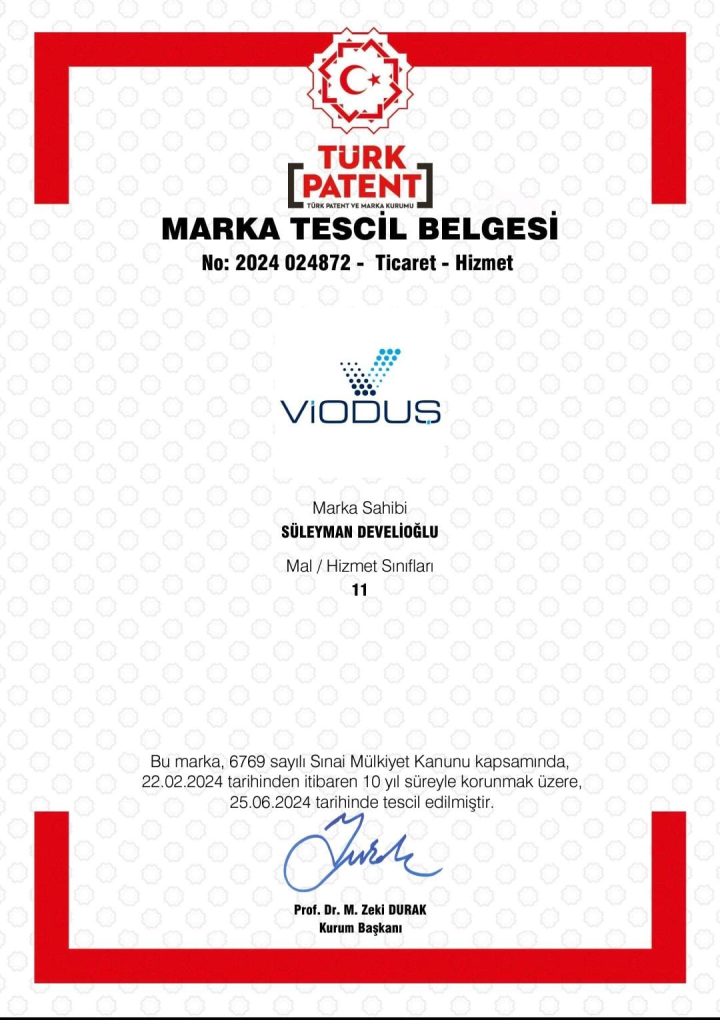 Marka tescil Belgesi Vioduş