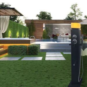 Viodus BA-1001 Solar Ledli Bahçe Duş Paneli Siyah Detay Görseli