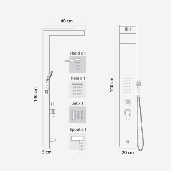 Sabunluklu Panel Duşu Teknik