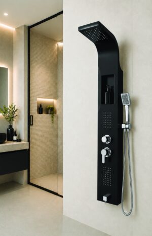 Viodus KU-6001 Kuğu Siyah Nişli Duş Paneli