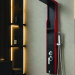 Viodus VİO-7001 Kare Siyah Kırmızı Nişli Duş Paneli