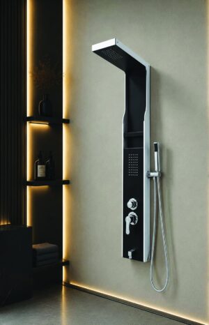 Viodus VİO-7003 Kare Siyah Beyaz Nişli Duş Paneli