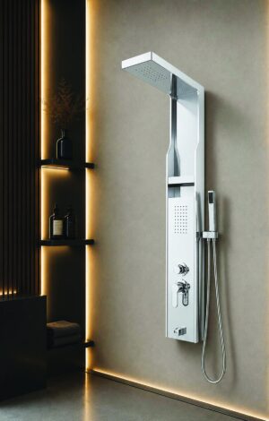 Viodus VİO-7004 Kare Beyaz Kırmızı Nişli Duş Paneli